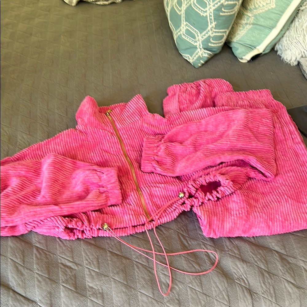 SHEIN Pink Corduroy Jumpsuit